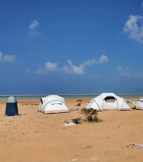 Camping tents on Socotra Island