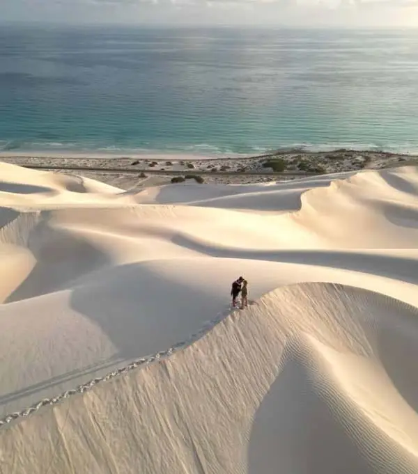 White sand dunes at Sindians, Socotra Island